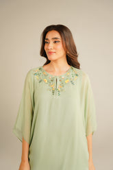 2 Piece Chiffon Embroidered Suit (FS0043)
